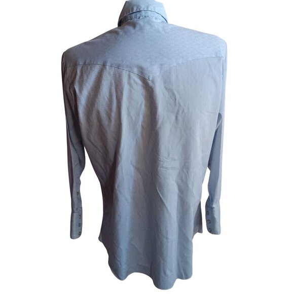 Vintage 1980s Blue Western Shirt Mens Large Texas Mesquite USA Snapper Indy - Picture 5 of 7